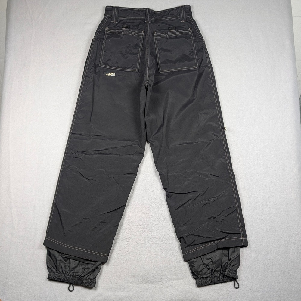 Vintage SMP Snow Pants Mens S 30x30 Small Black Nylon Baggy Wide Leg Skater Y2K - Picture 6 of 7